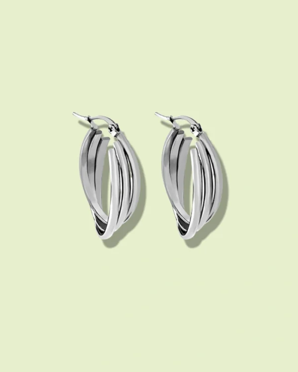 Serene Swirl Stainless Hoops